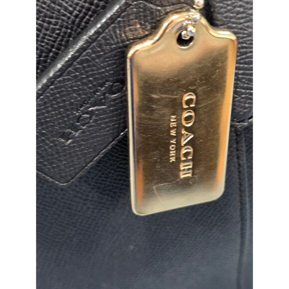 COACH Ava Satchel Purse Handbag Tote - Navy w/Gold Hardware - EUC - Picture 4 of 11
